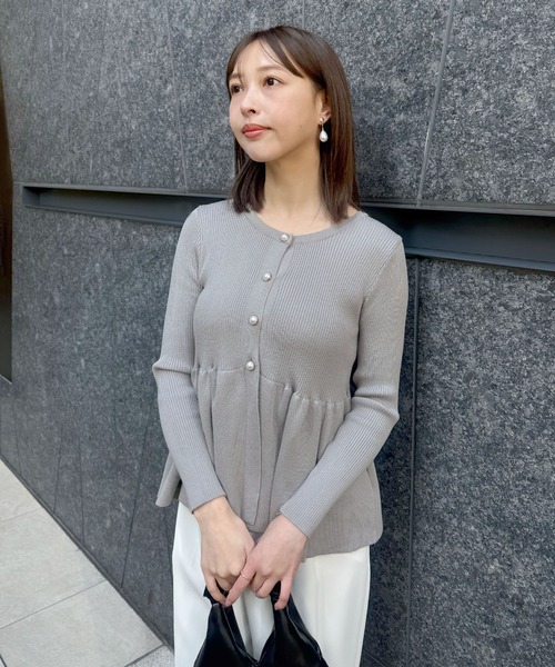 ルーニィ パール ニット カーディガン 近年モデル ラベンダー 羽織 F ルーニィ パール ニット カーディガン 近年モデル ラベンダー