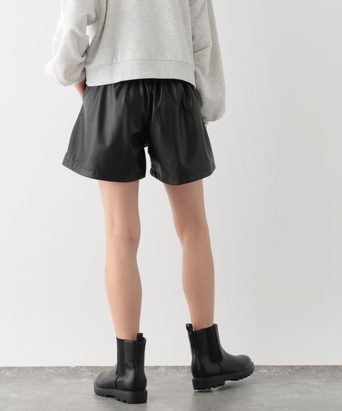 GLOBAL WORK パンツ フェイクレザーショートパンツ/142648