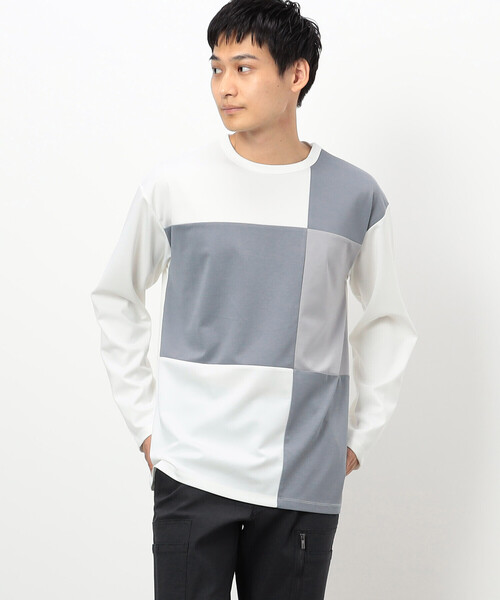 tricot COMME des GARÇONS パッチワーク長袖Tシャツ コムデギャルソンシャツCOMME des GARCONS SHIRT フロントパッチ