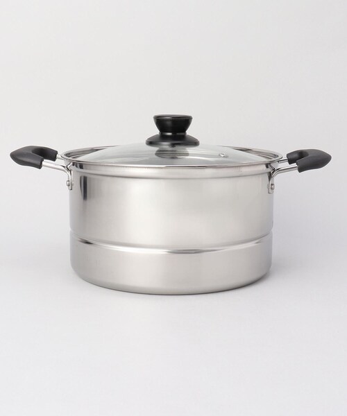 212 KITCHEN STORE 鍋 蒸し処 ステンレス製ガラス蓋付深型鍋22cm