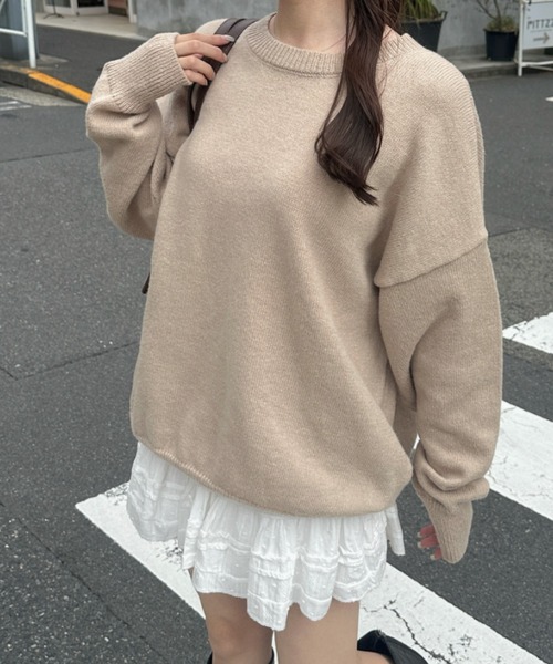 ニット セーター 「新仕様」万能ラウンドネック 柔らかいシンプル