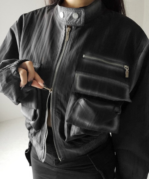 me+em select ブルゾン アウター 「 2color 」スプレー加工