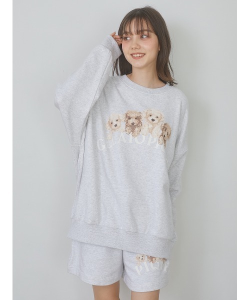 pique プードル刺繍 フリースパジャマ gelato pique パジャマ ルームウェア 「限定カラーあり」トイ