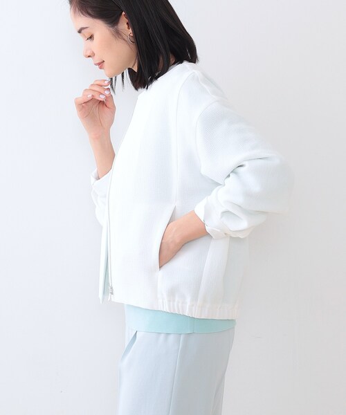 【未使用】INDIVI ブルゾン INDIVI ブルゾン アウター 春SALE！「洗える」凹凸素材シンプル