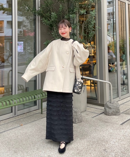 hinari 「hinari」 ノーカラージャケット SMALL ブラック hinari 「hinari」 ノーカラージャケット SMALL ブラック
