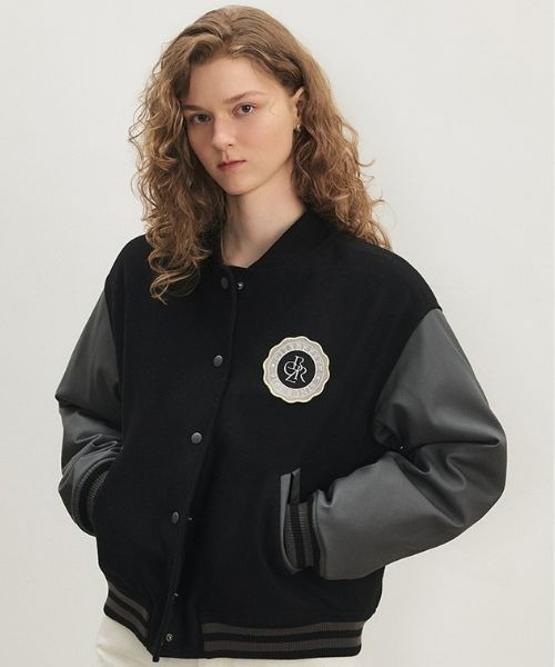 ジャケット citybreeze Wool Preppy Varsity Jacket_BEIGE CITYBREEZE スタジャン WOOL PREPPY VARSITY JACKET レディース