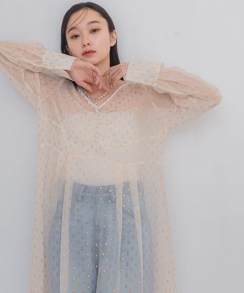 JEANASIS ワンピース シアージャガードボリュームワンピース