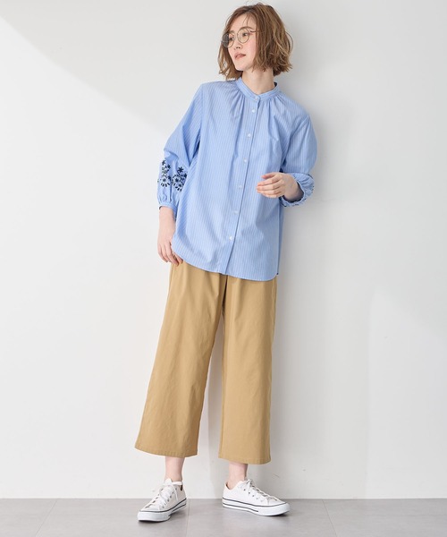 noroll 23ss リネン混パンツ セットアップ対応可能】リネンツイルアンクルタックパンツ