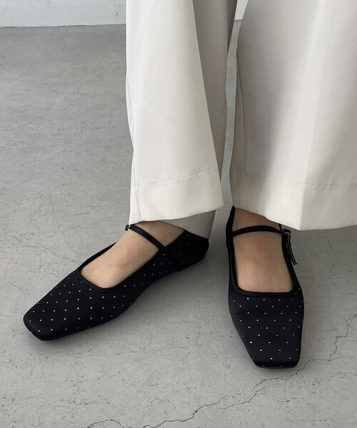 CAPRICIEUX LE'MAGE 黒 レザー パンプス CAPRICIEUX LE'MAGE パンプス ドットフラットシューズ
