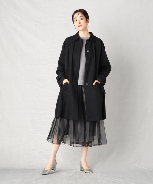 「Comme ca Mature」 ステンカラーコート FREE ネイビー レディース_画像4