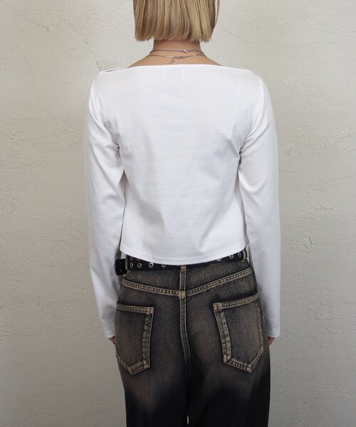 WHO'S WHO gallery tシャツ ギャザーオフショルトップス