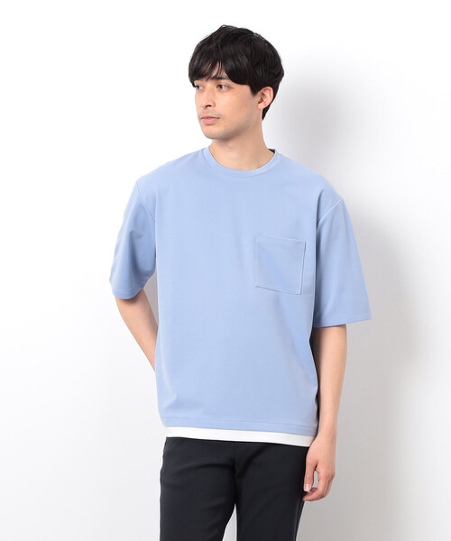 Tシャツ(半袖/袖なし) ISM CREAMTEE COMME CA ISM（コムサイズム） tシャツ 半袖 フェイクレイヤード