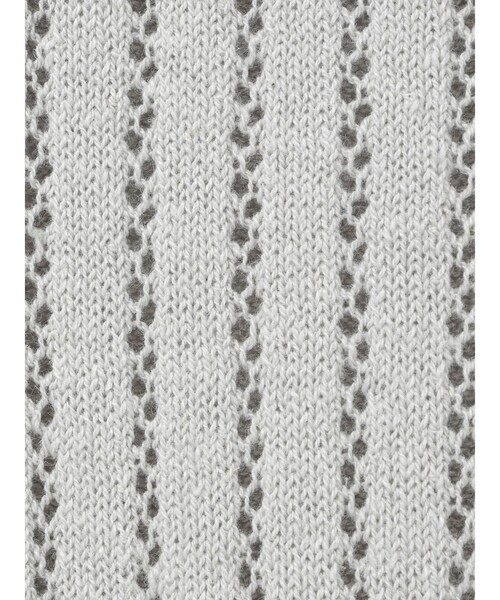 今季新品　リネン混【MidiUmi】模様編みニットポロ　ライトグレー　ミディウミ MidiUmi 模様編みニットポロ｜ MARcourt ONLINE STORE