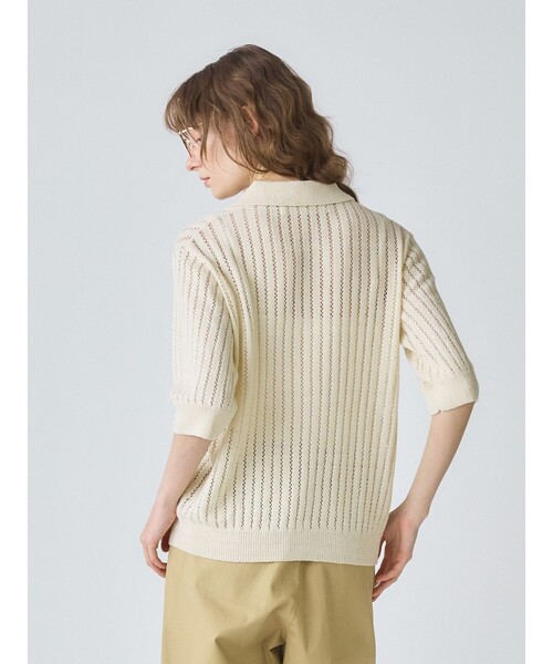 MidiUmi ニット セーター 模様編みニットポロ レディース
