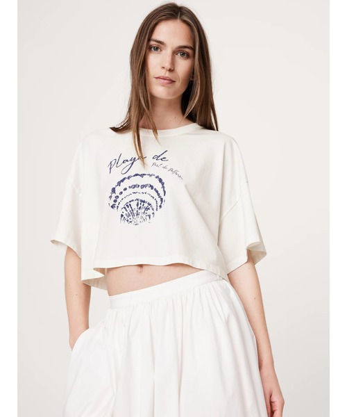 tシャツ オーバーサイズ ライトウェイトコットン クロップドtシャツ レディース