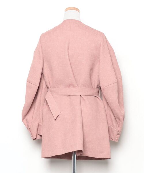 Ameri（アメリ） ノーカラージャケット FREE ブラウン レディース