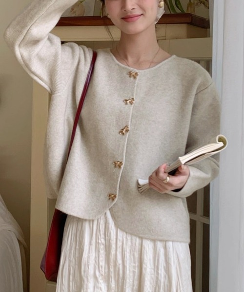 「Ulysses」 「Doula Doula」ニットカーディガン F ベージュ レディース_画像6