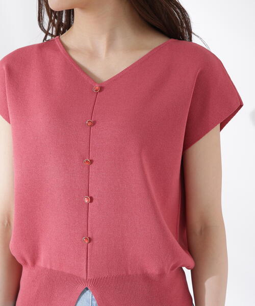 プロポーションボディドレッシング 前後2wayスリットデザインニット ピンク PROPORTION BODY DRESSING - プロポーションボディドレッシング 前後
