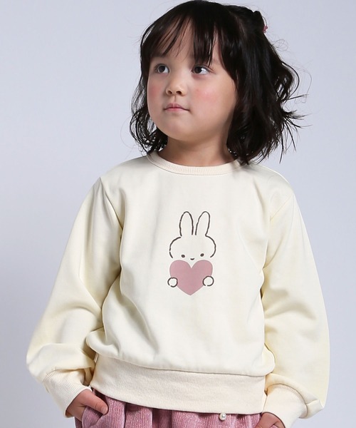 FILA×ウィンザーのコラボ　可愛いうさぎシリーズ　フード付きトレーナー la poche biscuit（ラポシェビスキュイ） トレーナー ハートうさぎ