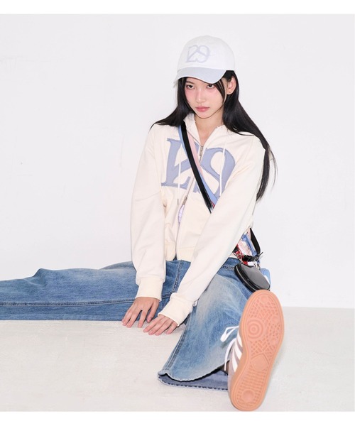 ILLIGO♡ジップアップパーカー ILLIGO パーカー 「ILLIGO」ロゴ パッチ ジップアップ LOGO