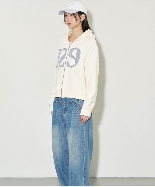 ILLIGOグレーパーカー♡ ☆ILLIGO☆129 Logo Patch Hood Zip-Up☆ (ILLIGO/パーカー