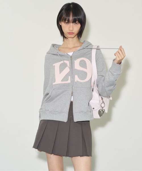 illigo パーカー グレー M タグ付き ILLIGO パーカー 「ILLIGO」ロゴ パッチ ジップアップ LOGO