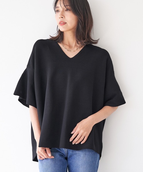 「MICA&DEAL」 Vネックニット FREE ブラック レディース