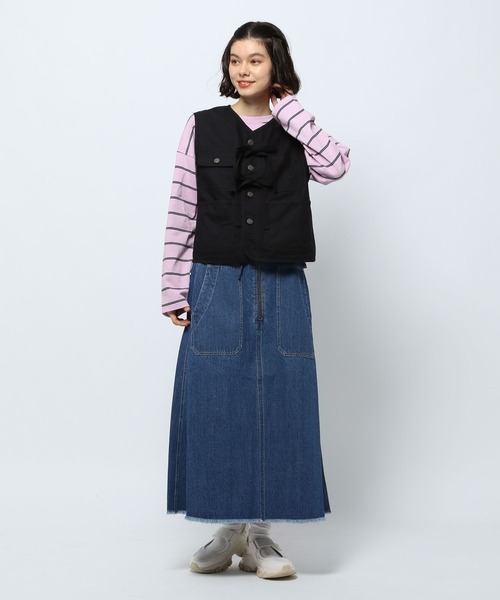「6」 ベスト FREE ライトブルー レディース 6（ロク）の「＜6(ROKU)＞モール ベスト（ベスト）」 - WEAR