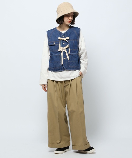 「6」 ベスト FREE ライトブルー レディース 6（ロク）の「＜6(ROKU)＞モール ベスト（ベスト）」 - WEAR
