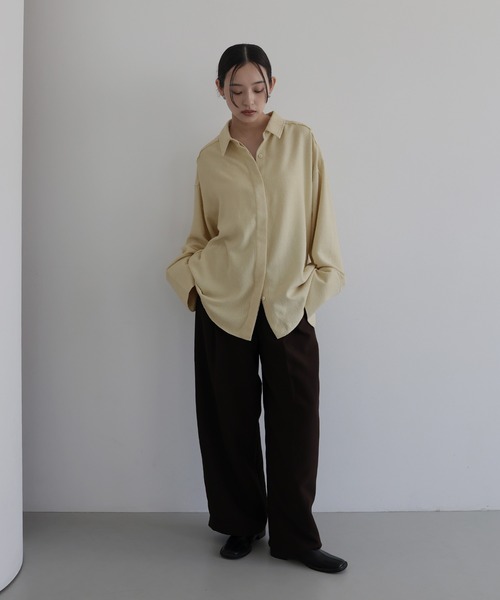 hellam（ヘラム） ブラウス シャツ 起毛 ビックカフスネップシャツ
