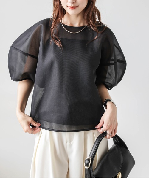 tシャツ シアープルオーバートップス レディース