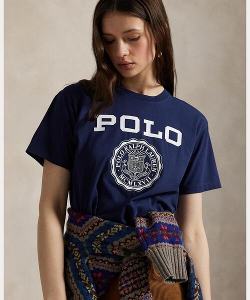 Polo Ralph Lauren ネイビー刺繍ワッペン Tシャツ Polo Ralph Lauren ネイビー刺繍ワッペン Tシャツ