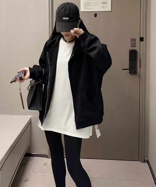 「LOULOU select」 ジップアップパーカー L オートミール レディース_画像3
