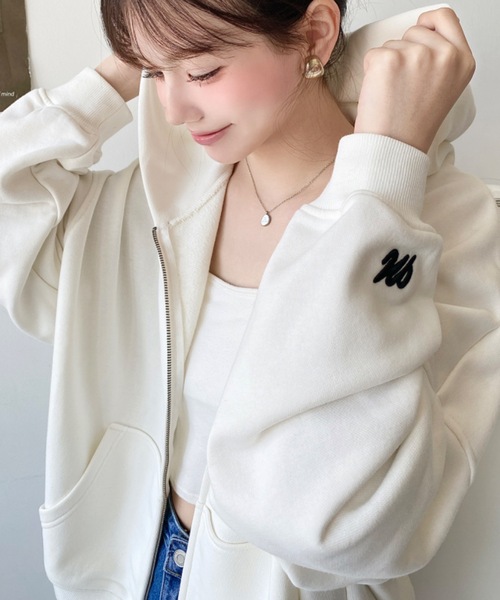 「LOULOU select」 ジップアップパーカー L オートミール レディース_画像9