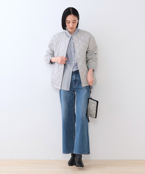 新品 インディヴィデザインキルトコート38サイズ INDIVI ノーカラー