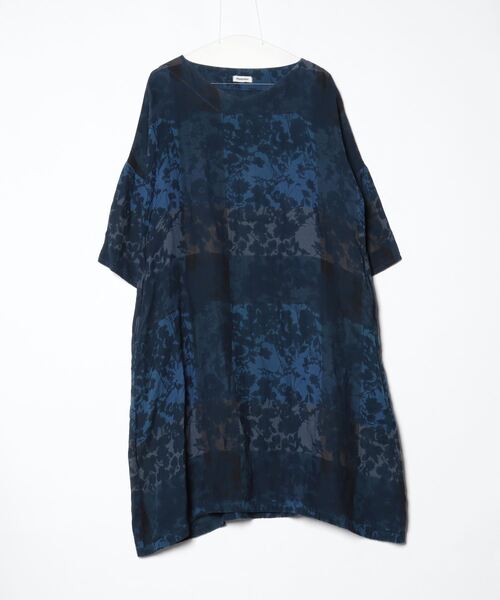 Plantation（プランテーション） 長袖ワンピース M size ネイビー