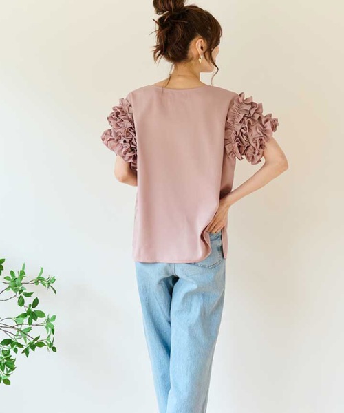 「M y u」 半袖ブラウス MEDIUM ブラック レディース_画像5