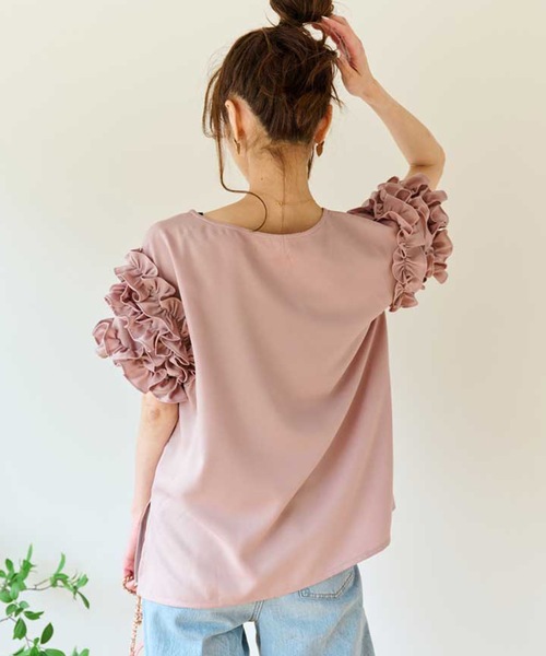 「M y u」 半袖ブラウス MEDIUM ブラック レディース_画像6