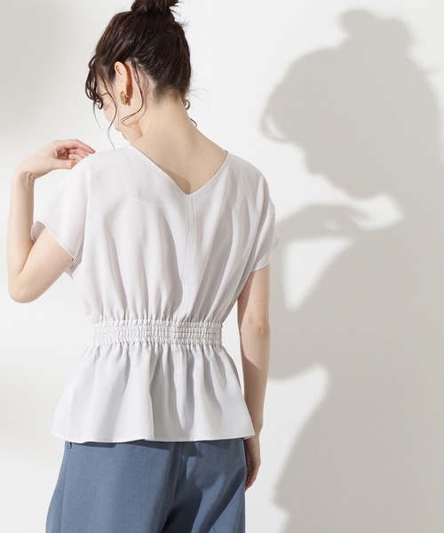 「N.(N. Natural Beauty Basic)」 半袖ブラウス MEDIUM オフホワイト レディース_画像4