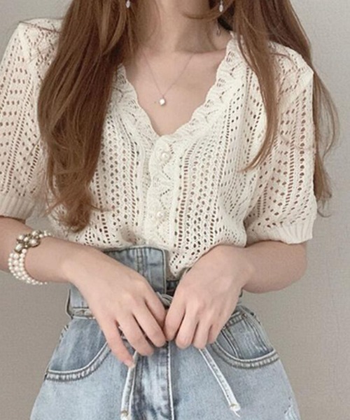 「Girly Doll」 ニットカーディガン F ブラック レディース_画像5