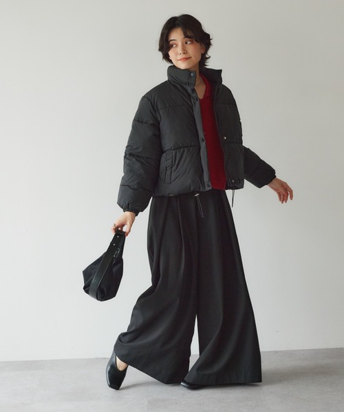 KUREN ワイドパンツ スラックス パンツ フロントタックワイドパンツ
