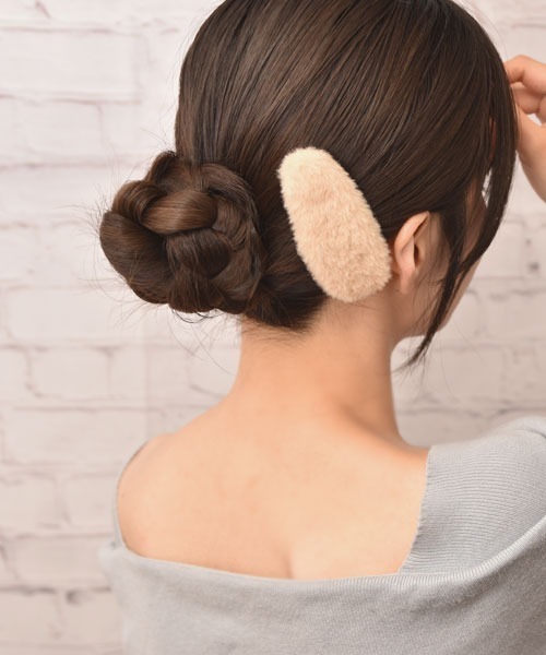VIBGYOR Women ヘアピン 「float」ふわふわ ファー シンプル デザイン