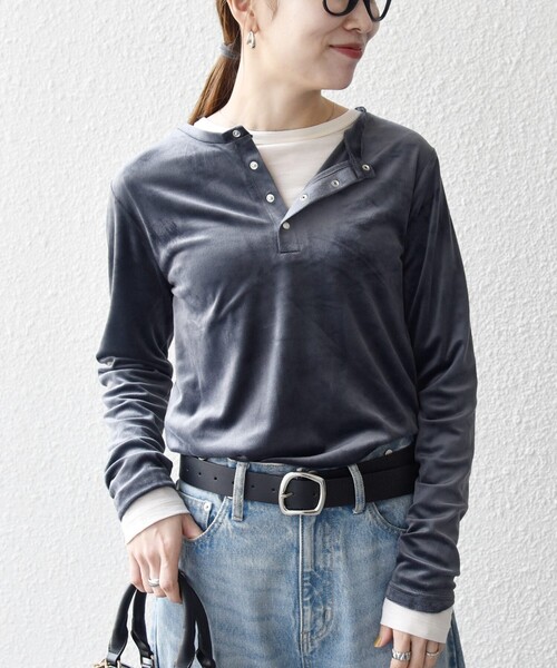 SHIPS any tシャツ any:「洗濯機可能」ポリエステル ベロア 2way