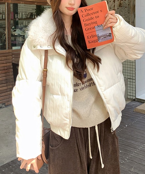 ダウンコート ダウンジャケット ファー付き中綿ジャケット レディース