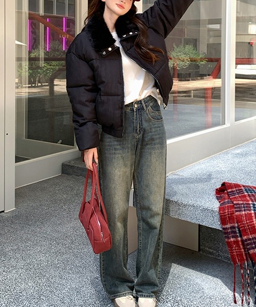 ダウンコート ダウンジャケット ファー付き中綿ジャケット レディース