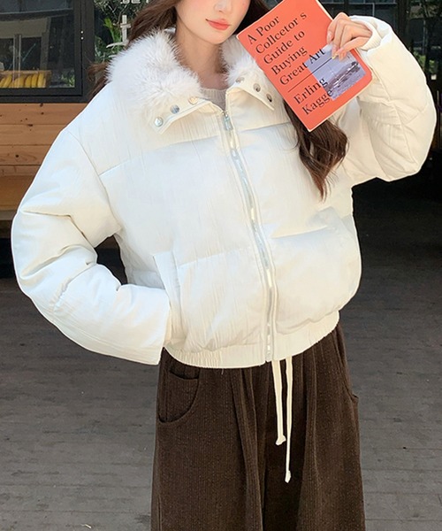 ダウンコート ダウンジャケット ファー付き中綿ジャケット レディース