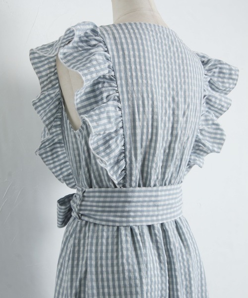 「tocco closet」 ノースリーブワンピース M サックスブルー レディース_画像6