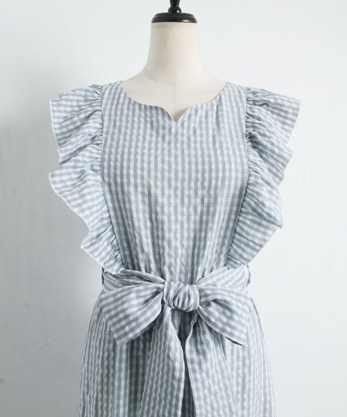 「tocco closet」 ノースリーブワンピース M サックスブルー レディース_画像7