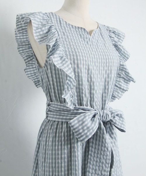 「tocco closet」 ノースリーブワンピース M サックスブルー レディース_画像9