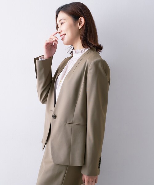 PLST/プラステ プレミアムオックスノーカラージャケット 定番人気